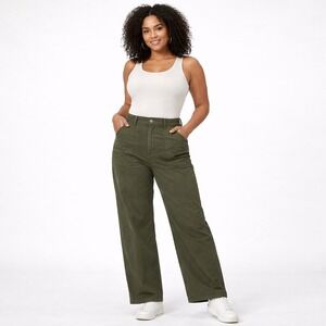 Supplies Utility Olive Green Wide Leg Pants High Rise Cropped 16 Gorpcore Cargo